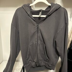 Skims Gray Zip-Up Hoodie